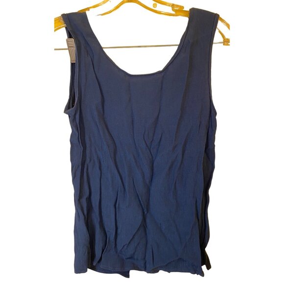 Liz Claiborne Collection Blue Sleeveless Button-Down Blouse S Rayon Womens Top - Picture 2 of 4